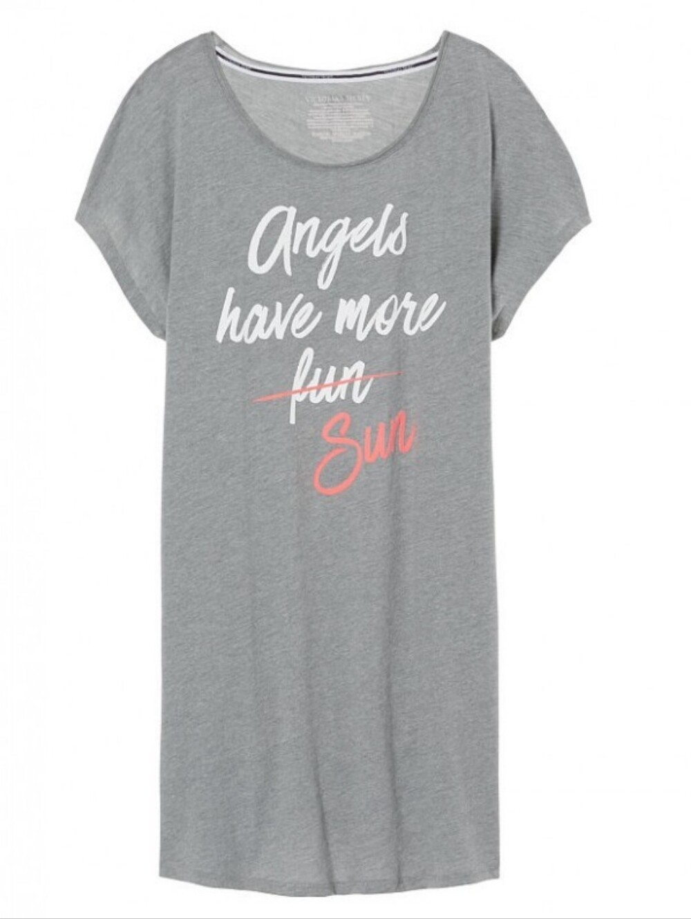 NEW Victoria's Secret Sleep Tee Grey Lightweight Lounge Top Medium NWT
